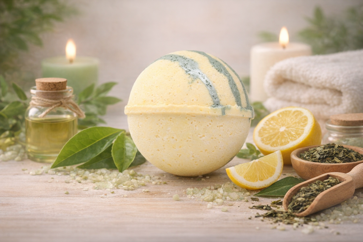 Green Tea & Lemon Bath Bomb